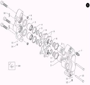 BRAKE CALIPER RR-I32X2 FL01 (KF)