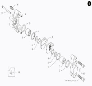 FRONT BRAKE CALIPER RR-125X2